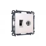 Комплект механизма розетки компьютерной + TV оконечной RJ-45 (8P8C) CAT6/50-870 MHz 1dB Ambrella Volt MA MA212510