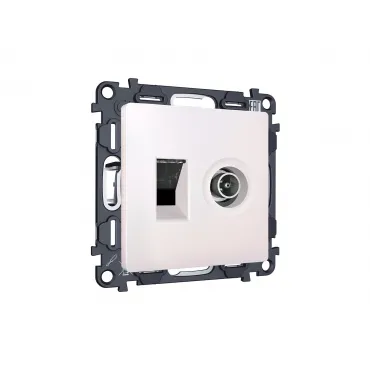 Комплект механизма розетки компьютерной + TV оконечной RJ-45 (8P8C) CAT6/50-870 MHz 1dB Ambrella Volt MA MA212510