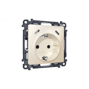 Комплект механизма электрической розетки 2USB С+C 20W (быстрая зарядка) с/з на винтовых зажимах 16A-250V Ambrella Volt MA MA310510 Комплект механизма электрической розетки 2USB С+C 20W (быстрая зарядка) с/з на винтовых зажимах 16A-250V Ambrella Volt MA MA310510