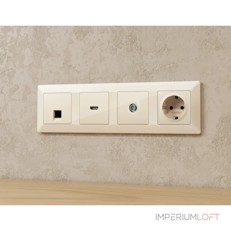 Комплект механизма TV розетки оконечной экранированной 5-1000MHz 3dB Ambrella Volt MA MA313005 от ImperiumLoft