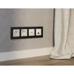 Комплект механизма компьютерной розетки RJ-45 (8P8C) CAT6A экранированной с автоматической защитной шторкой Ambrella Volt MA MA332005