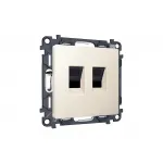 Комплект механизма компьютерной двойной розетки Ambrella Volt MA MA332110 от ImperiumLoft