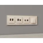 Комплект механизма компьютерной двойной розетки Ambrella Volt MA MA332110 от ImperiumLoft