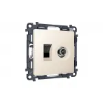 Комплект механизма розетки компьютерной + TV оконечной RJ-45 (8P8C) CAT6/50-870 MHz 1dB Ambrella Volt MA MA332510