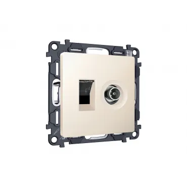 Комплект механизма розетки компьютерной + TV оконечной RJ-45 (8P8C) CAT6/50-870 MHz 1dB Ambrella Volt MA MA332510