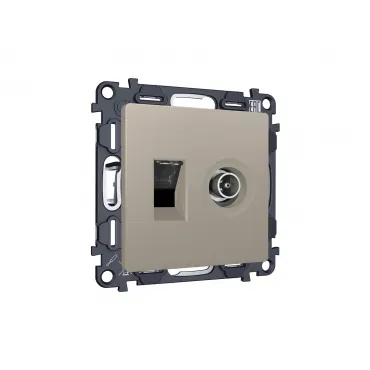 Комплект механизма розетки компьютерной + TV оконечной RJ-45 (8P8C) CAT6/50-870 MHz 1dB Ambrella Volt MA MA372510