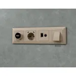 Комплект механизма розетки компьютерной + TV оконечной RJ-45 (8P8C) CAT6/50-870 MHz 1dB Ambrella Volt MA MA372510