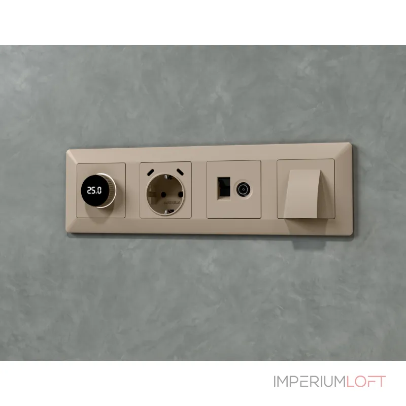 Комплект механизма розетки компьютерной + TV оконечной RJ-45 (8P8C) CAT6/50-870 MHz 1dB Ambrella Volt MA MA372510