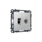 Комплект механизма розетки компьютерной + TV оконечной RJ-45 (8P8C) CAT6/50-870 MHz 1dB с автоматической защитной шторкой Ambrella Volt MA MA412510 от ImperiumLoft