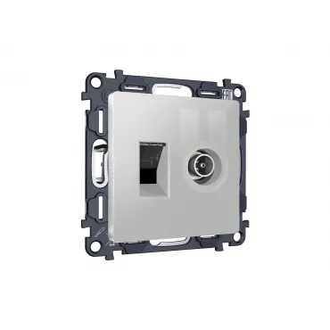 Комплект механизма розетки компьютерной + TV оконечной RJ-45 (8P8C) CAT6/50-870 MHz 1dB с автоматической защитной шторкой Ambrella Volt MA MA412510