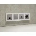 Комплект механизма компьютерной розетки RJ-45 (8P8C) CAT6A экранированной с автоматической защитной шторкой Ambrella Volt MA MA512005