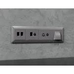 Комплект механизма компьютерной двойной розетки RJ-45 (8P8C) CAT6 с автоматической защитной шторкой Ambrella Volt MA MA512110