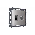 Комплект механизма розетки компьютерной + TV оконечной RJ-45 (8P8C) CAT6/50-870 MHz 1dB Ambrella Volt MA MA512510