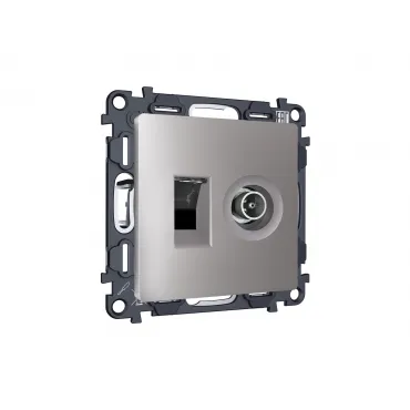 Комплект механизма розетки компьютерной + TV оконечной RJ-45 (8P8C) CAT6/50-870 MHz 1dB Ambrella Volt MA MA512510 Комплект механизма розетки компьютерной + TV оконечной RJ-45 (8P8C) CAT6/50-870 MHz 1dB Ambrella Volt MA MA512510