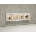 Комплект механизма компьютерной розетки RJ-45 (8P8C) CAT6A экранированной с автоматической защитной шторкой Ambrella Volt MA MA612005