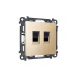 Комплект механизма компьютерной двойной розетки RJ-45 (8P8C) CAT6 с автоматической защитной шторкой Ambrella Volt MA MA612110