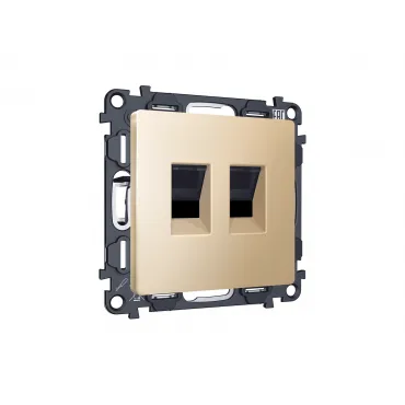Комплект механизма компьютерной двойной розетки RJ-45 (8P8C) CAT6 с автоматической защитной шторкой Ambrella Volt MA MA612110 Комплект механизма компьютерной двойной розетки RJ-45 (8P8C) CAT6 с автоматической защитной шторкой Ambrella Volt MA MA612110