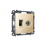 Комплект механизма розетки компьютерной + TV оконечной RJ-45 (8P8C) CAT6/50-870 MHz 1dB с автоматической защитной шторкой Ambrella Volt MA MA612510 от ImperiumLoft