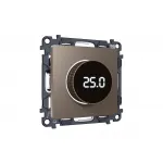 Комплект механизма терморегулятора с цифровым дисплеем с подсветкой и датчиком для теплого пола 16A-250V Ambrella Volt MA MA635810 от ImperiumLoft