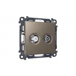 Комплект механизма розетки TV оконечной + SAT 5-862MHz 3.5dB/950-2150MHz 3.5dB Ambrella Volt MA MA643310