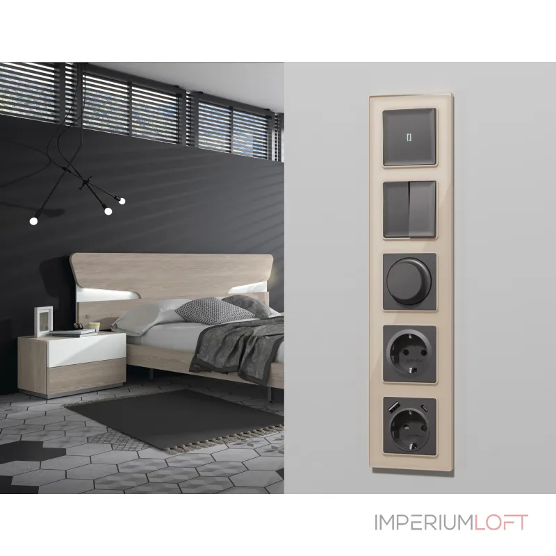 Комплект механизма 2-клавишного перекрестного выключателя 10A-250V Ambrella Volt MA MA653030 от ImperiumLoft