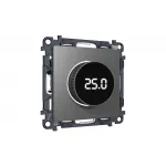 Комплект механизма терморегулятора с цифровым дисплеем с подсветкой и датчиком для теплого пола 16A-250V Ambrella Volt MA MA655810 от ImperiumLoft