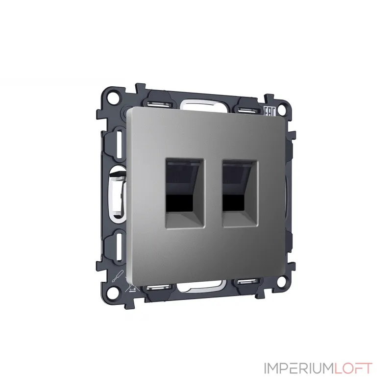 Комплект механизма компьютерной двойной розетки Ambrella Volt MA MA662110 от ImperiumLoft