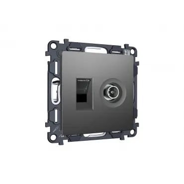 Комплект механизма розетки компьютерной + TV оконечной RJ-45 (8P8C) CAT6/50-870 MHz 1dB с автоматической защитной шторкой Ambrella Volt MA MA662510