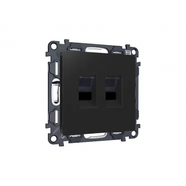 Комплект механизма компьютерной двойной розетки RJ-45 (8P8C) CAT6 с автоматической защитной шторкой Ambrella Volt MA MA812110 Комплект механизма компьютерной двойной розетки RJ-45 (8P8C) CAT6 с автоматической защитной шторкой Ambrella Volt MA MA812110