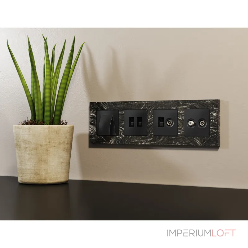 Комплект механизма розетки компьютерной + TV оконечной RJ-45 (8P8C) CAT6/50-870 MHz 1dB Ambrella Volt MA MA812510