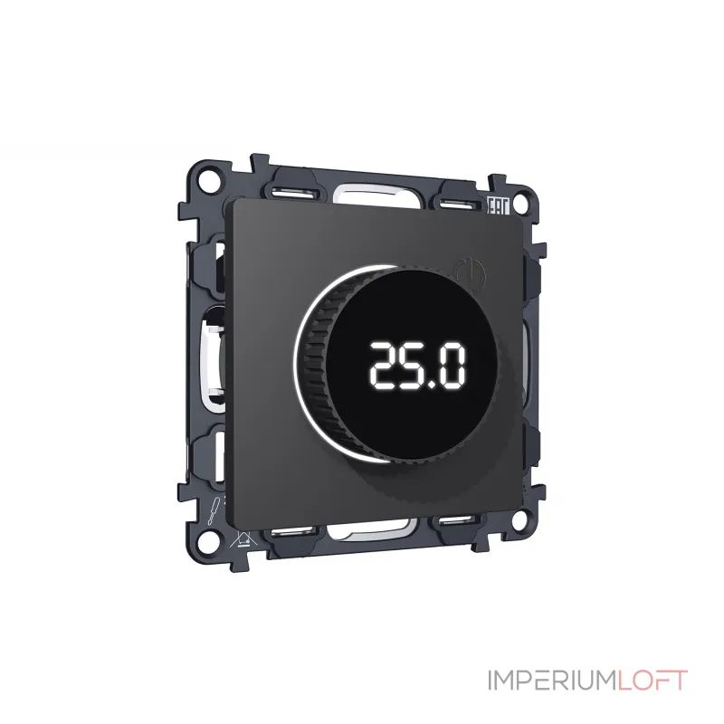 Комплект механизма терморегулятора с цифровым дисплеем с подсветкой и датчиком для теплого пола 16A-250V Ambrella Volt MA MA905810 от ImperiumLoft