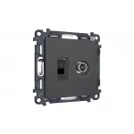 Комплект механизма розетки компьютерной + TV оконечной RJ-45 (8P8C) CAT6/50-870 MHz 1dB Ambrella Volt MA MA912510