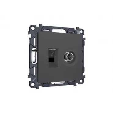 Комплект механизма розетки компьютерной + TV оконечной RJ-45 (8P8C) CAT6/50-870 MHz 1dB Ambrella Volt MA MA912510