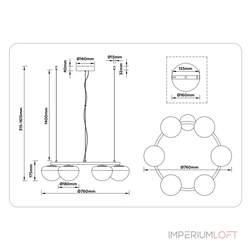 Подвесная люстра Ambrella HIGH LIGHT LH12003 Подвесная люстра Ambrella HIGH LIGHT LH12003