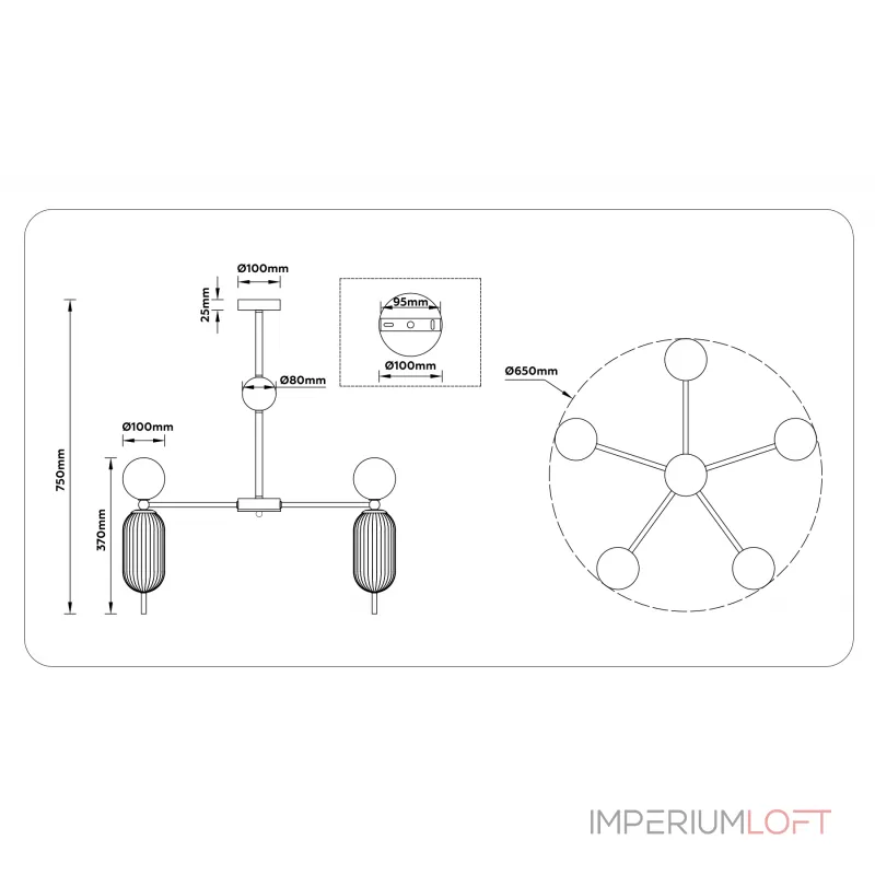 Люстра на штанге Ambrella HIGH LIGHT LH53104