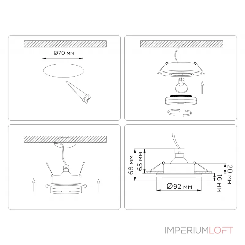 Светильник встраиваемый Ambrella TECHNO SPOT TN30708 от ImperiumLoft