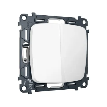 Комплект механизма 2-клавишного перекрестного выключателя 10A-250V Ambrella Volt MO MO123030 Комплект механизма 2-клавишного перекрестного выключателя 10A-250V Ambrella Volt MO MO123030