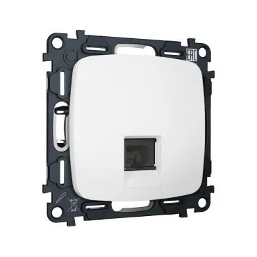 Комплект механизма компьютерной розетки RJ-45 (8P8C) CAT6A экранированной с автоматической защитной шторкой Ambrella Volt QUANT OMEGA MO132005