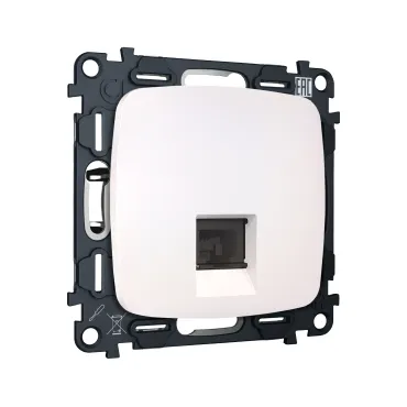 Комплект механизма компьютерной розетки RJ-45 (8P8C) CAT6A экранированной с автоматической защитной шторкой Ambrella Volt QUANT OMEGA MO212005