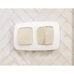 Комплект механизма 2-клавишного перекрестного выключателя 10A-250V Ambrella Volt QUANT OMEGA MO323030 от ImperiumLoft