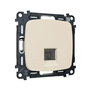 Комплект механизма компьютерной розетки RJ-45 (8P8C) CAT6A экранированной с автоматической защитной шторкой Ambrella Volt MO MO332005 Комплект механизма компьютерной розетки RJ-45 (8P8C) CAT6A экранированной с автоматической защитной шторкой Ambrella Volt MO MO332005