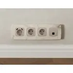 Комплект механизма компьютерной розетки RJ-45 (8P8C) CAT6A экранированной с автоматической защитной шторкой Ambrella Volt QUANT OMEGA MO372005 от ImperiumLoft