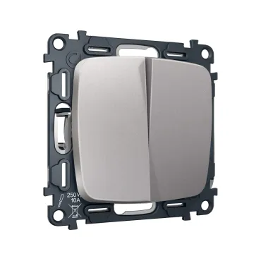 Комплект механизма 2-клавишного перекрестного выключателя 10A-250V Ambrella Volt MO MO503030 Комплект механизма 2-клавишного перекрестного выключателя 10A-250V Ambrella Volt MO MO503030