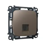 Комплект механизма компьютерной розетки RJ-45 (8P8C) CAT6A экранированной с автоматической защитной шторкой Ambrella Volt QUANT OMEGA MO642005 от ImperiumLoft