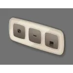 Комплект механизма компьютерной розетки RJ-45 (8P8C) CAT6A экранированной с автоматической защитной шторкой Ambrella Volt QUANT OMEGA MO642005 от ImperiumLoft