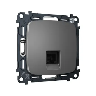 Комплект механизма компьютерной розетки RJ-45 (8P8C) CAT6A экранированной с автоматической защитной шторкой Ambrella Volt MO MO662005