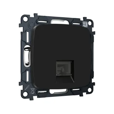 Комплект механизма компьютерной розетки RJ-45 (8P8C) CAT6A экранированной с автоматической защитной шторкой Ambrella Volt QUANT OMEGA MO812005