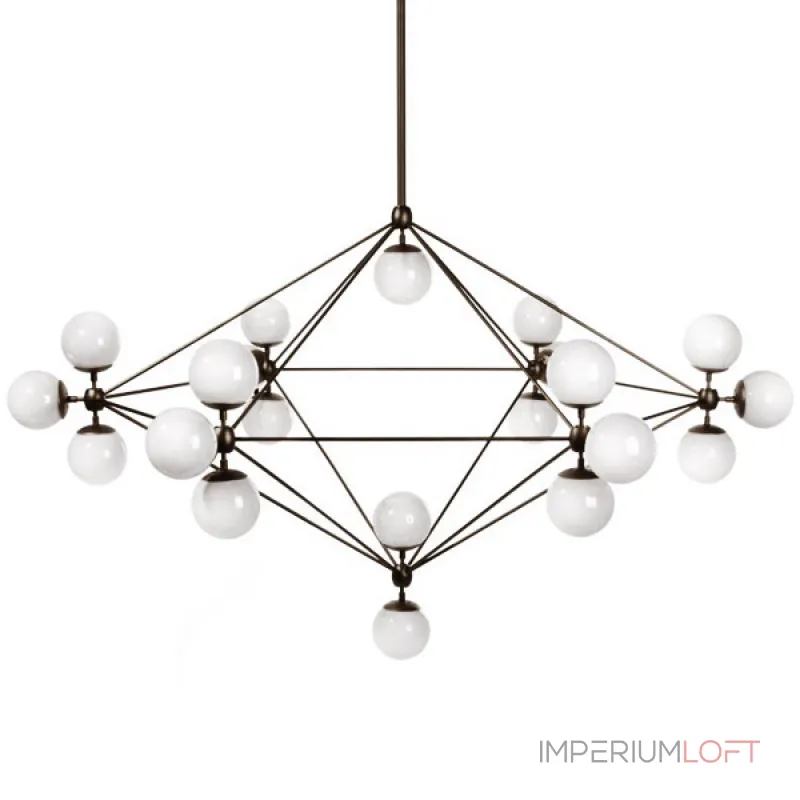 Люстра на штанге Modo Chandelier Black and White Glass 15-21 Globes  Люстра на штанге Modo Chandelier Black and White Glass 15-21 Globes