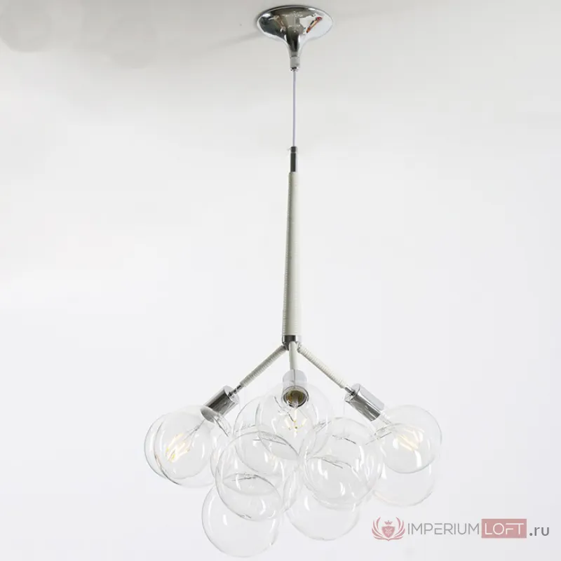 Подвесной светильник LOVELY BUBBLE CHANDELIER FROM PELLE H60 Silver/White от ImperiumLoft