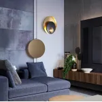 Бра Джаггер Black WALL LAMP round gold от ImperiumLoft
